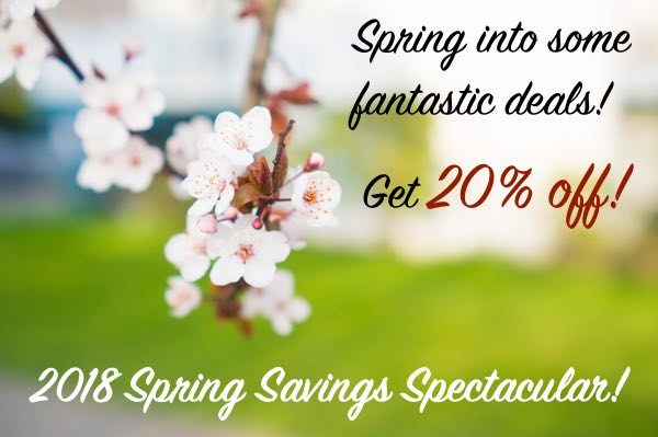 Spring Special 2018 - get 20% off